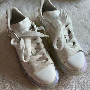 Alexander McQueen White Studded Sneakers